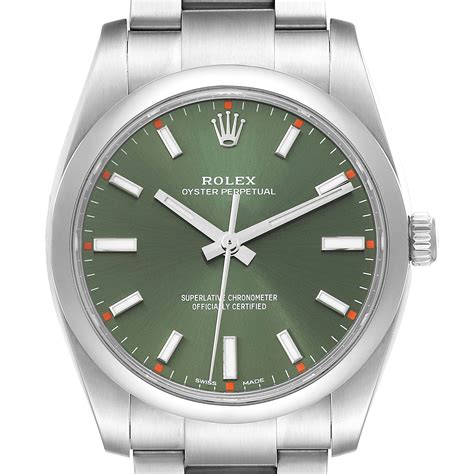 rolex oyster perpetual 34mm olive green